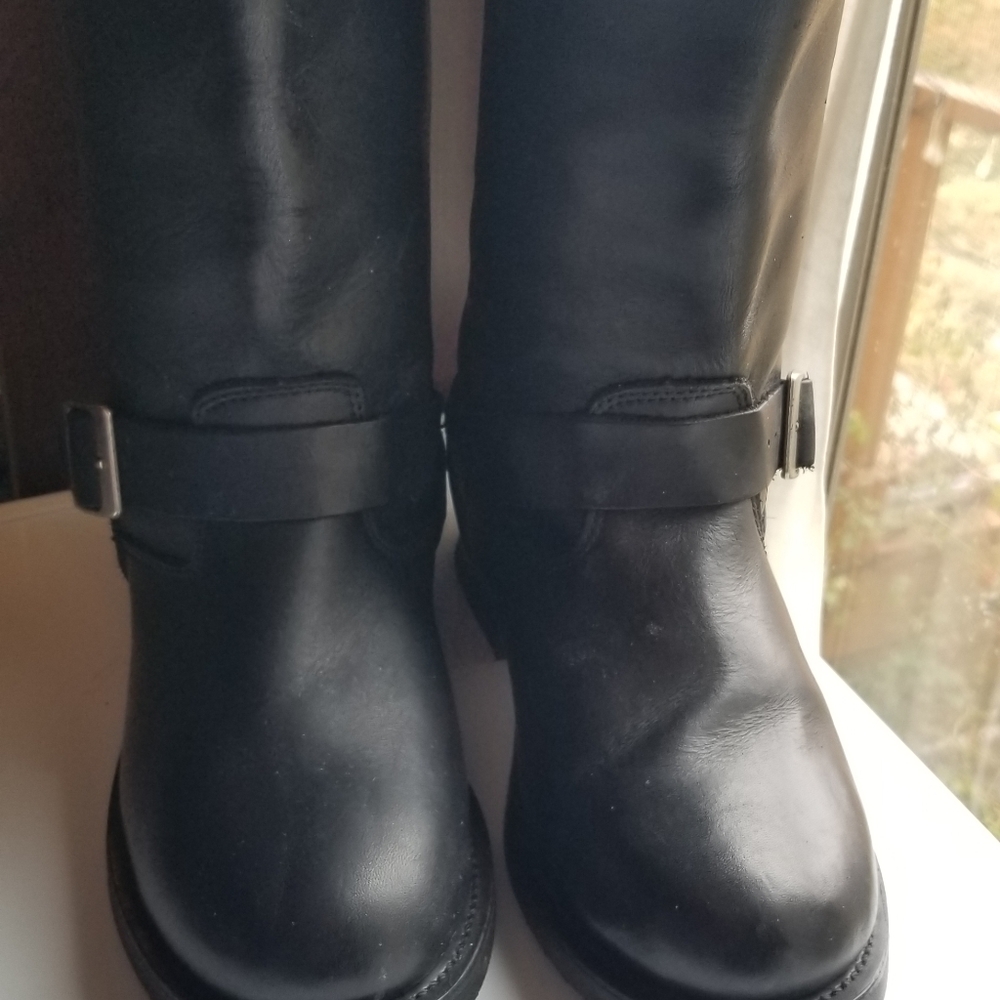 XElement Black Leather Boots 10M Women's